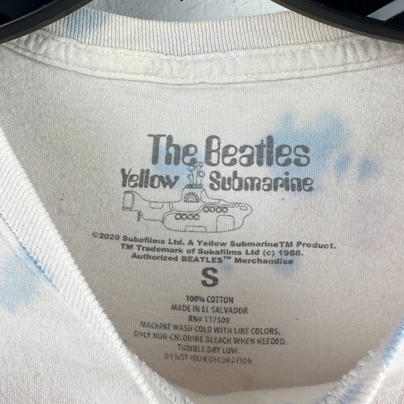 The Beatles Yellow Submarine Tshirt Mens Small Blue Yellow Tie Dye Short Sleeve - Picture 5 of 6